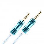 Wholesale Auxiliary Music Cable 3.5mm to 3.5mm Wire Cable with Metallic Head (Blue)